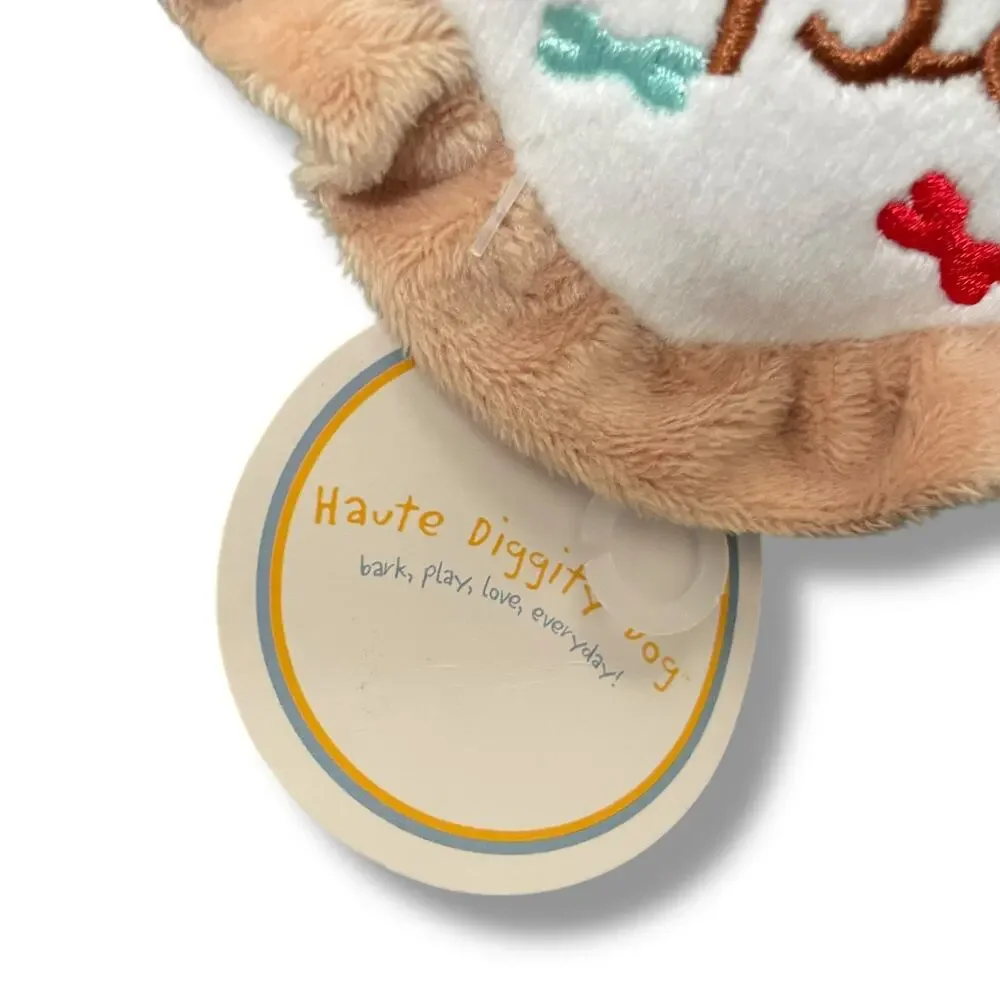Haute Diggity Dog Plush Birthday Boy Cake Pup Pet Toy Squeaker Blue Brown 5